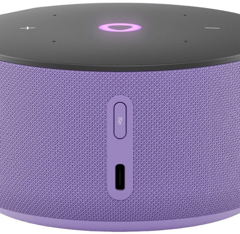 Умная колонка Яндекс Станция Мини 3 с часами, лиловый