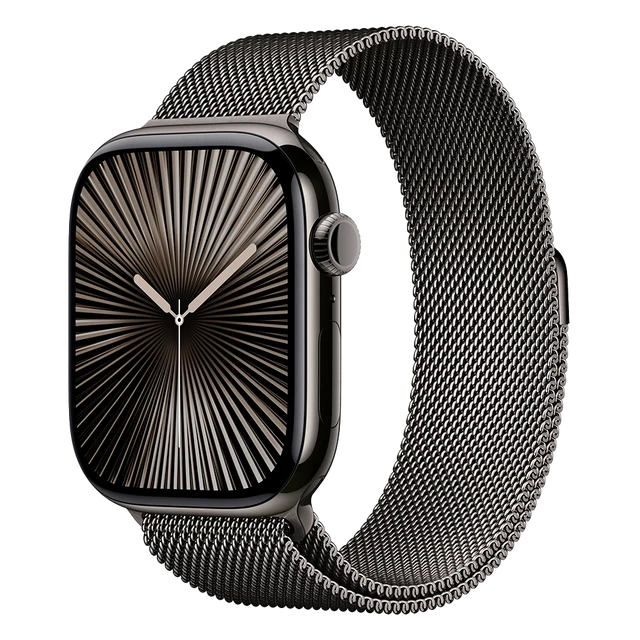 Apple Watch Series 10, 46 мм, корпус из алюминия цвета Графит, ремешок Milanese, цвет графит, M/L