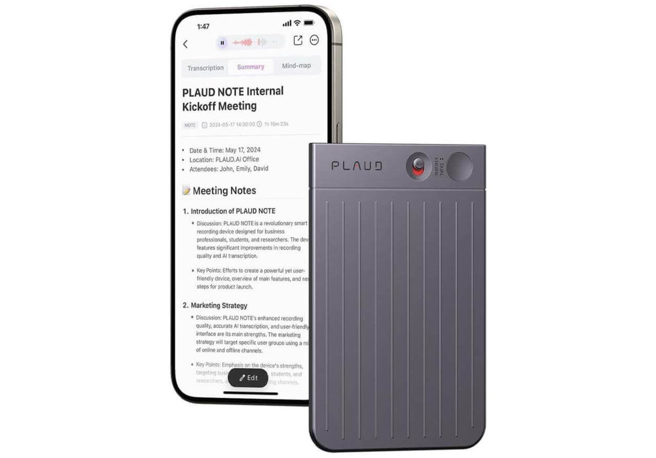 Диктофон Plaud Note Black c ChatGPT