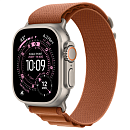 Apple Watch Ultra 3, 49 мм, корпус из титана цвета Серый (Natural Titanium), ремешок Alpine, цвет терракотовый, M