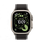 Apple Watch Ultra 3, 49 мм, корпус из титана цвета Серый (Natural Titanium), ремешок Trail, цвет черный, M/L