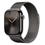 Apple Watch Series 10, 46 мм, корпус из титана цвета Пустынный титан, ремешок Стальной, цвет серый (natural titanium)