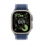 Apple Watch Ultra 3, 49 мм, корпус из титана цвета Серый (Natural Titanium), ремешок Trail, цвет синий, M/L