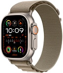 Apple Watch Ultra 2, 49 мм, корпус из титана цвета Серый (Natural Titanium), ремешок Alpine оливкового цвета, M