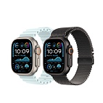 Apple Watch Ultra 2, 49 мм, корпус из титана цвета Чёрный (Black Titanium), ремешок Milanese, цвет черный, S