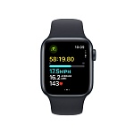 Apple Watch SE, 44 мм, корпус из алюминия цвета Тёмная ночь (Midnight), ремешок спортивный, цвет тёмная ночь (midnight), M/L