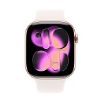 Apple Watch Series 11, 46 мм, корпус из алюминия цвета Розовое золото, ремешок спортивный, цвет румянец, M/L