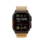 Apple Watch Ultra 2, 49 мм, корпус из титана цвета Чёрный (Black Titanium), ремешок Alpine, цвет оливковый, M