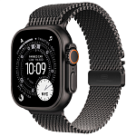 Apple Watch Ultra 3, 49 мм, корпус из титана цвета Чёрный (Black Titanium), ремешок Milanese, цвет черный, M