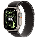 Apple Watch Ultra 3, 49 мм, корпус из титана цвета Серый (Natural Titanium), ремешок Trail, цвет черный, M/L