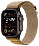 Apple Watch Ultra 2, 49 мм, корпус из титана цвета Чёрный (Black Titanium), ремешок Alpine, цвет оливковый, M