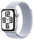 Apple Watch SE 2024 40мм Silver (тканевый бело-голубой ремешок без размера)