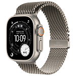 Apple Watch Ultra 3, 49 мм, корпус из титана цвета Серый (Natural Titanium), ремешок Milanese, цвет натуральный титан, M