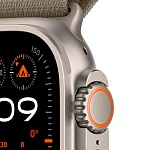 Apple Watch Ultra 2, 49 мм, корпус из титана цвета Серый (Natural Titanium), ремешок Alpine оливкового цвета, M