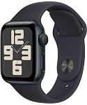 Apple Watch SE, 44 мм, корпус из алюминия цвета Тёмная ночь (Midnight), ремешок спортивный, цвет тёмная ночь (midnight), M/L